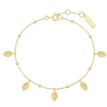 Gold Leaf Station Bracelet, view 3