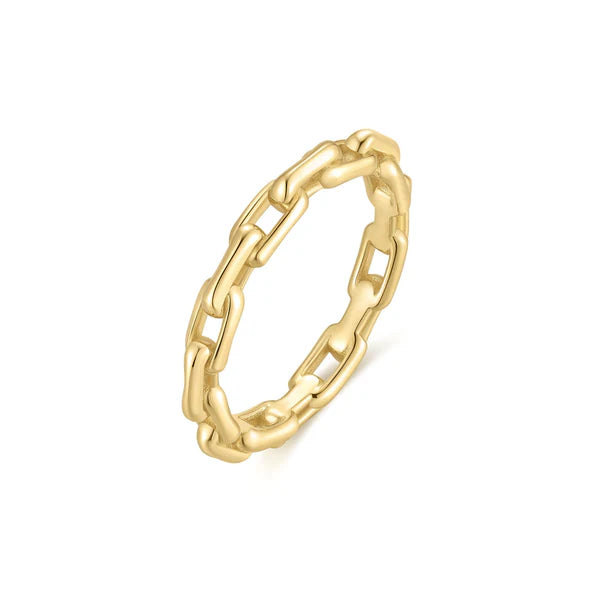 Gold Paper Clip Link Ring, view 4