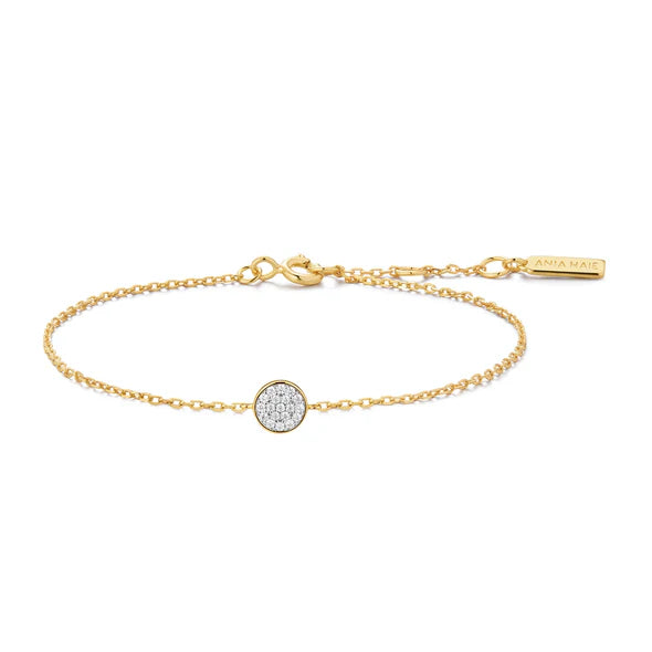 Gold Pavé Disc Bracelet
