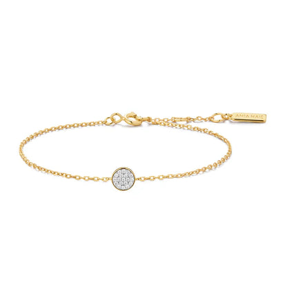 Gold Pavé Disc Bracelet