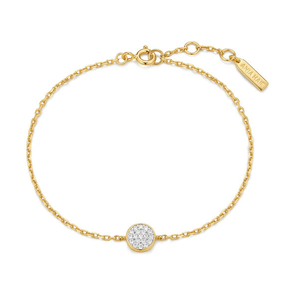 Gold Pavé Disc Bracelet, view 3