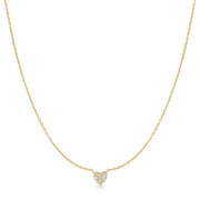 Gold Pavé Heart Necklace