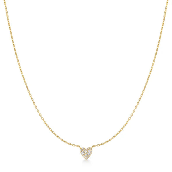 Gold Pavé Heart Necklace