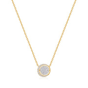 Gold Reversible Pavé Moon Evil-Eye Necklace