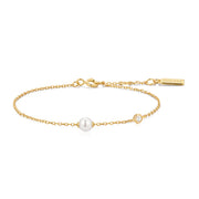 Gold Shell Pearl & Bezel Bracelet