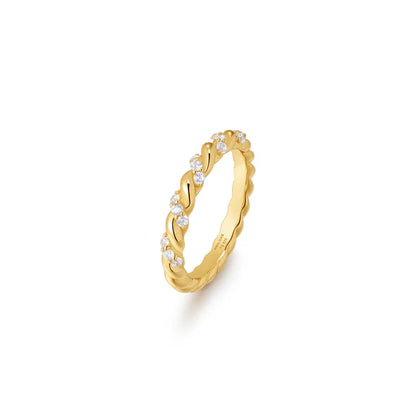 Gold Sparkle Twisted Ring, view 3