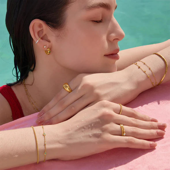 Gold Wave Cuff Bracelet, view 2