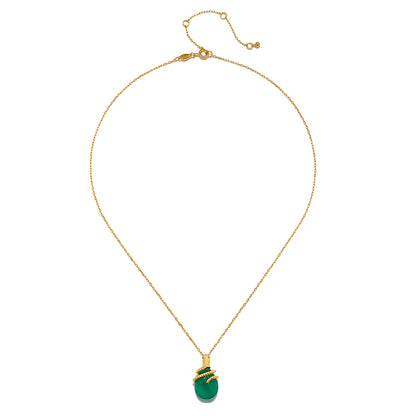 Green Onyx Snake Pendant Necklace, view 2