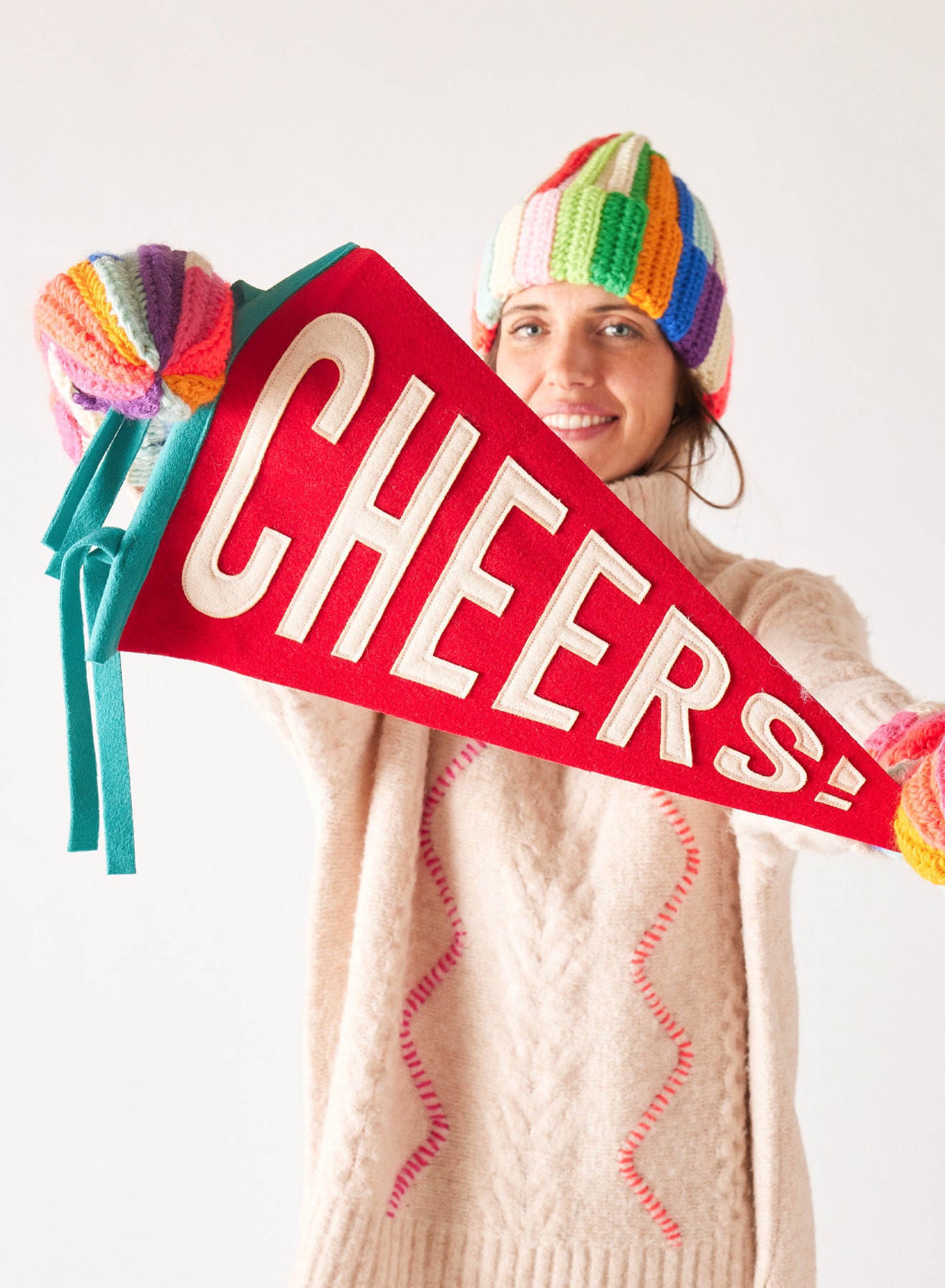 Felt Holiday Pennant -Asst