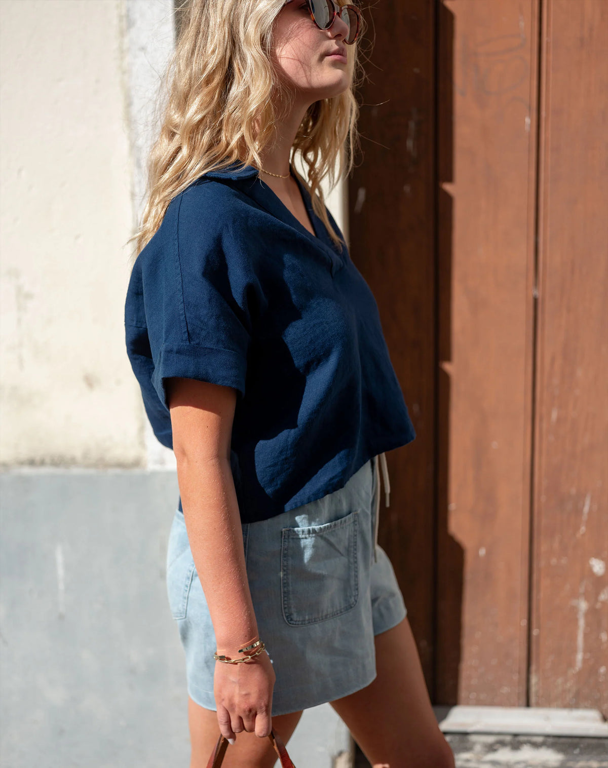 Hadley Boxy Linen Top, view 3