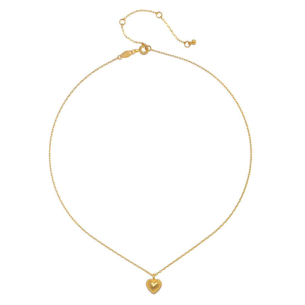 Hammered Dot Heart Pendant Necklace