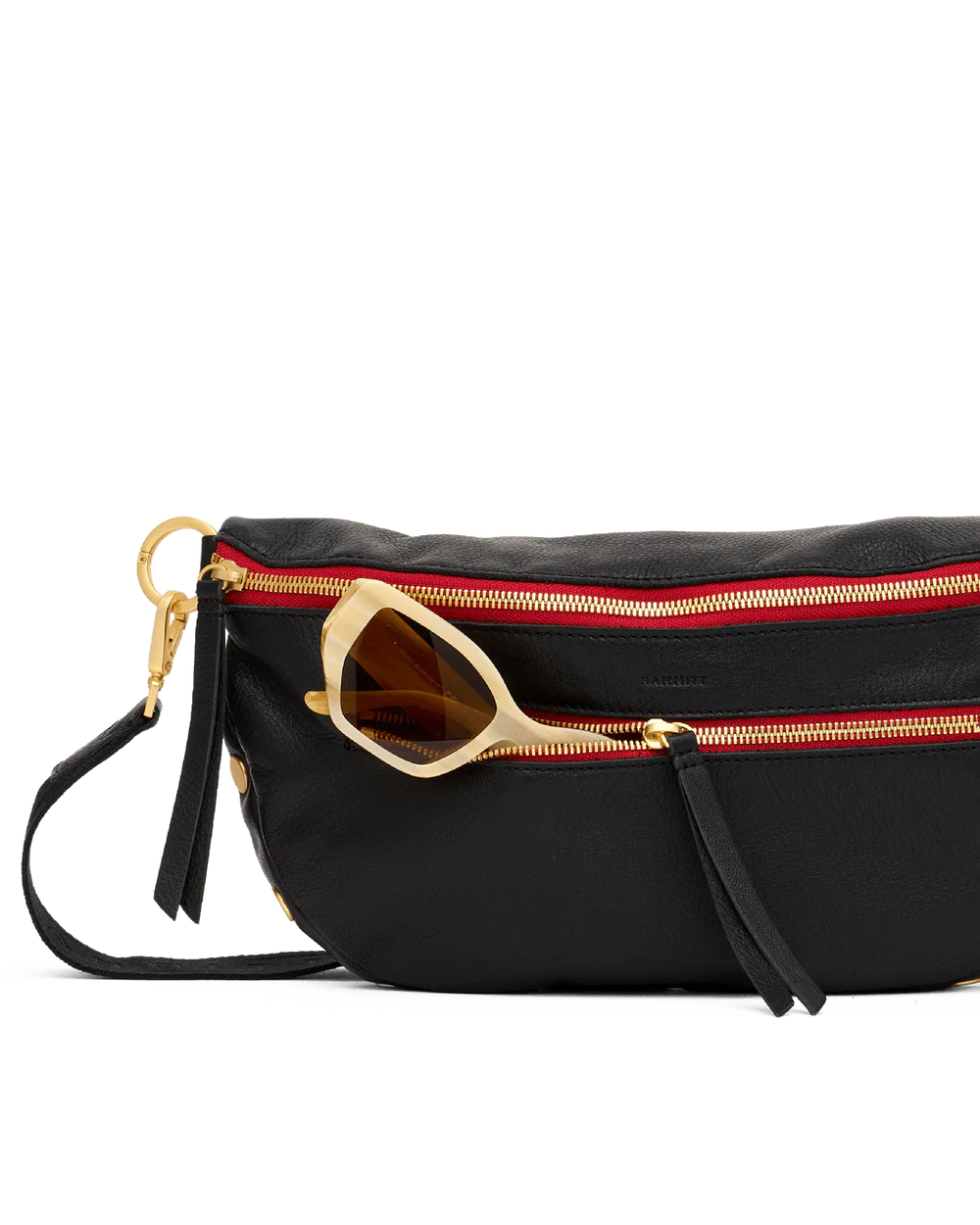 Charles Crossbody Lrg Black/Brushed Gold