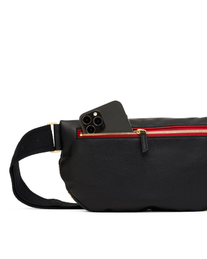 Charles Crossbody Lrg Black/Brushed Gold, view 5