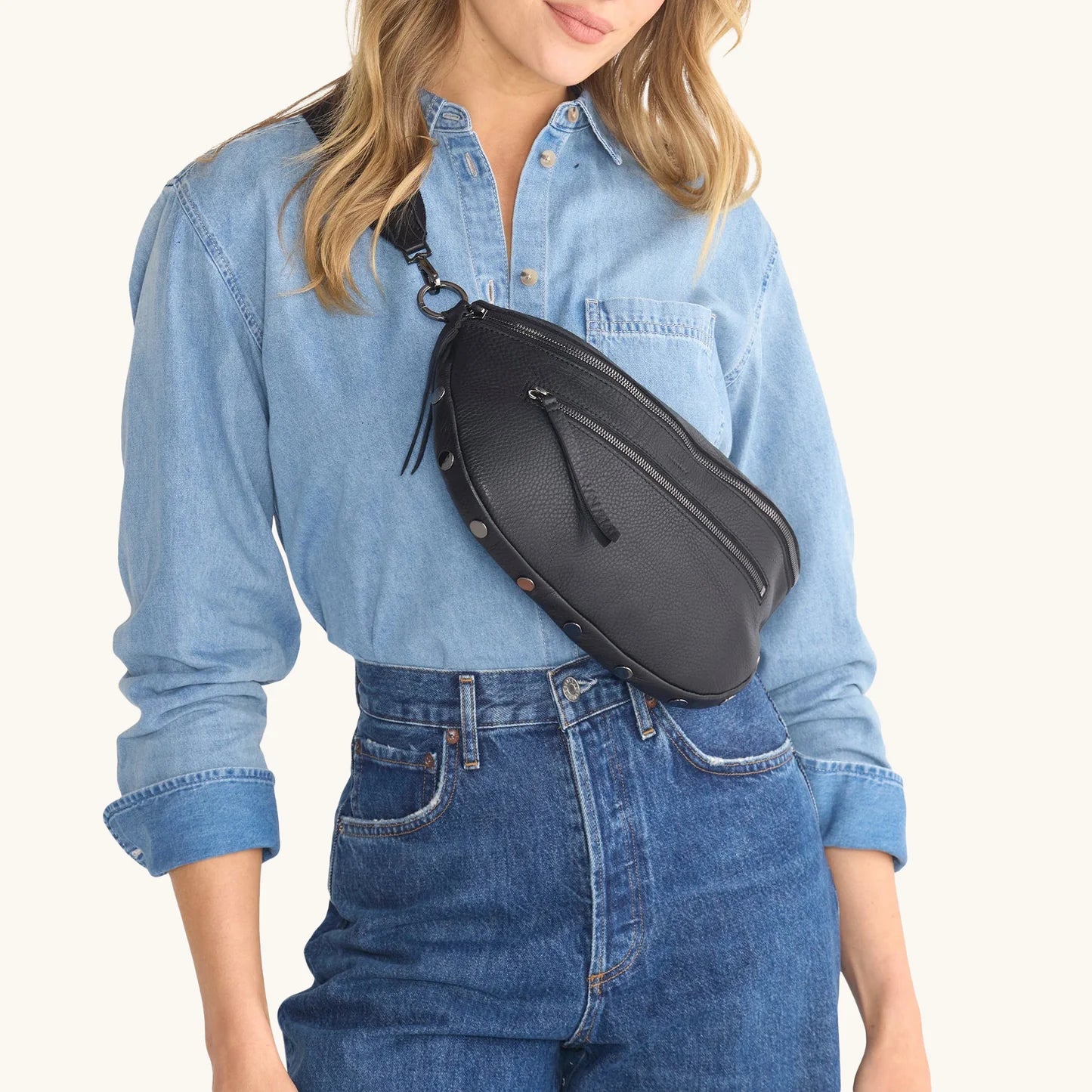 Charles Crossbody Lrg Black/Gunmetal