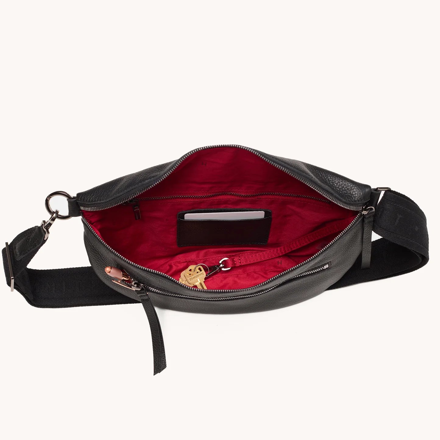 Charles Crossbody Lrg Black/Gunmetal