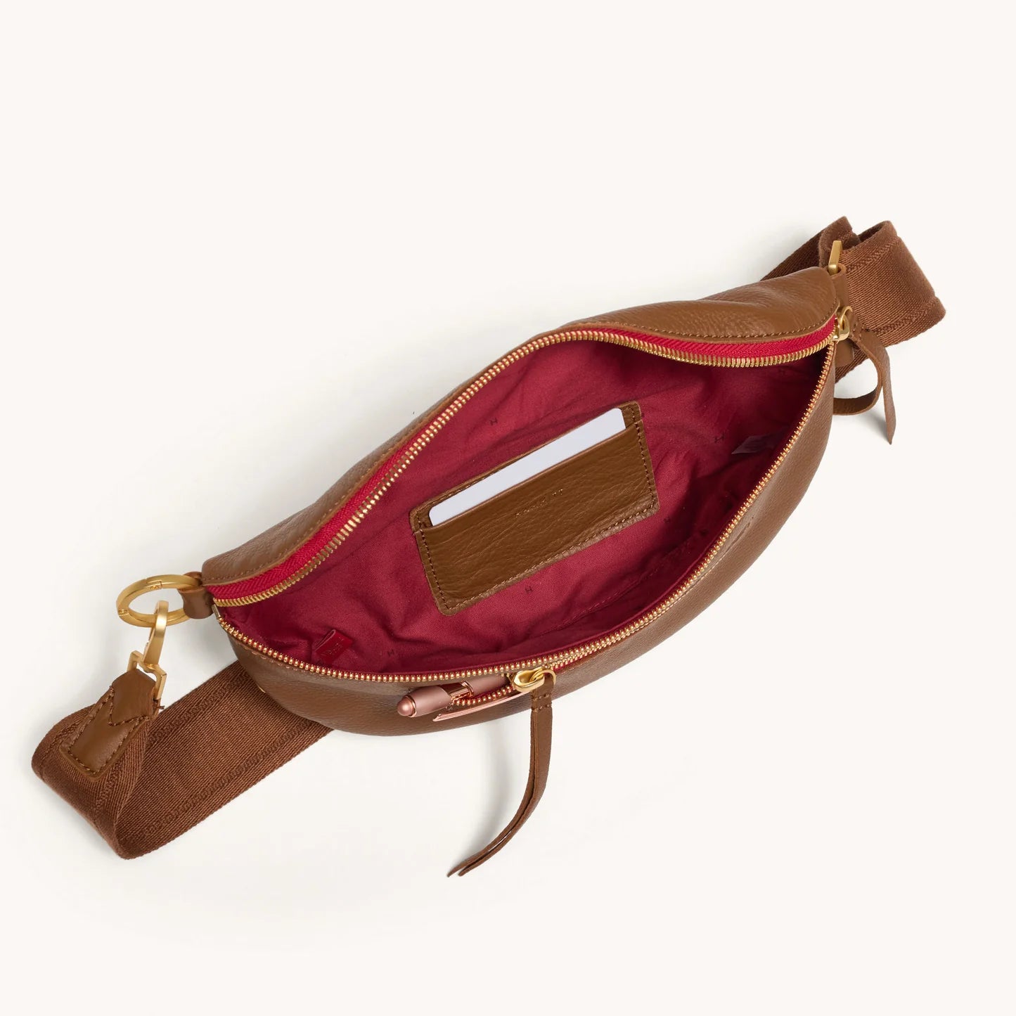 Charles Crossbody Med Mahogany Pebble/Brushed Gold