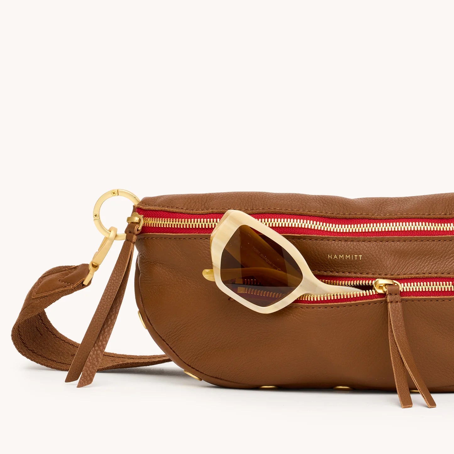Charles Crossbody Med Mahogany Pebble/Brushed Gold