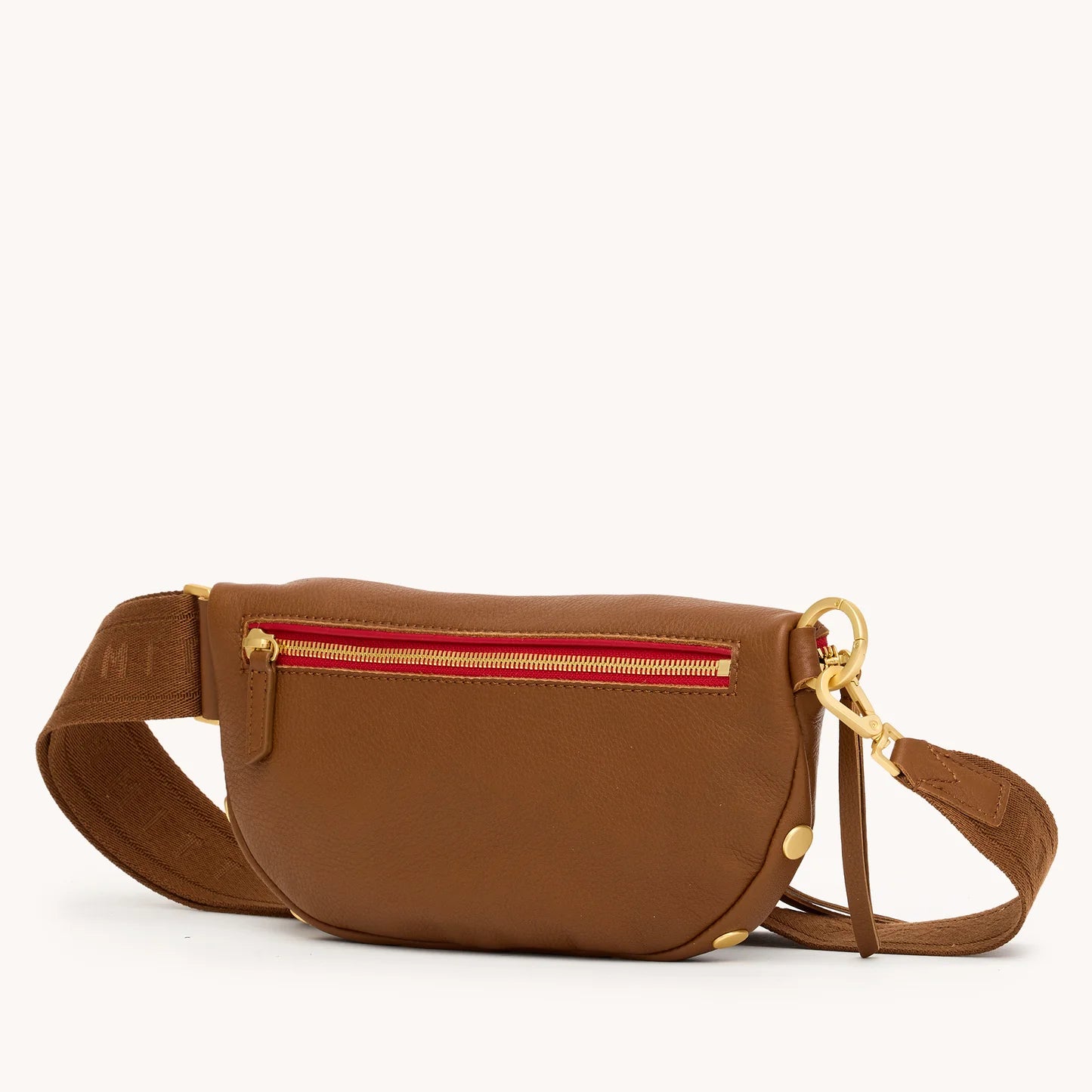 Charles Crossbody Med Mahogany Pebble/Brushed Gold