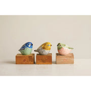 Hand-Painted Stoneware Bird