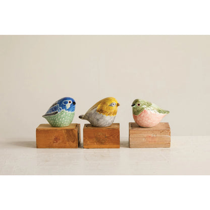 Hand-Painted Stoneware Bird