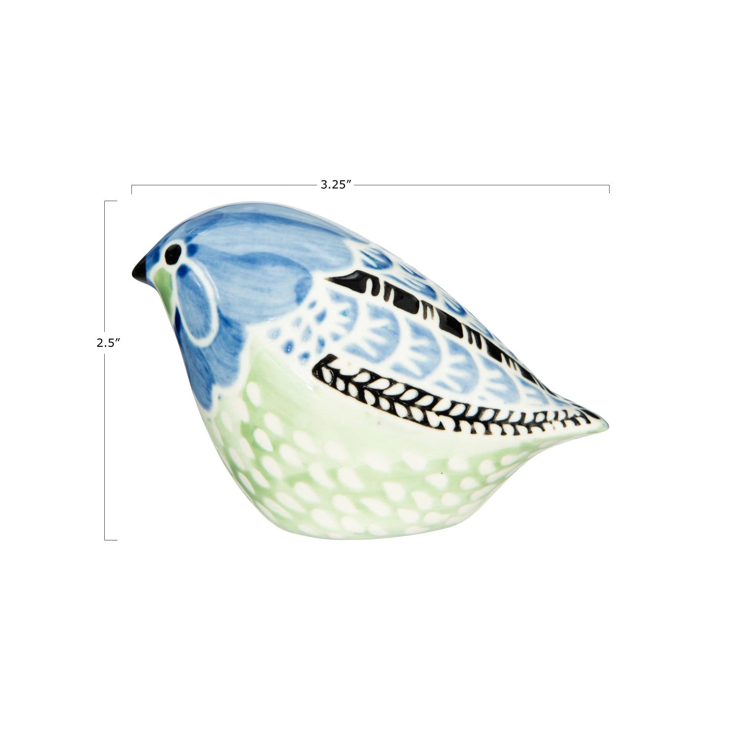 Hand-Painted Stoneware Bird