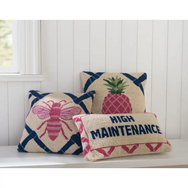 High Maintenance Embroidered Pillow