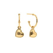 Hoop Earrings with Heart Charm