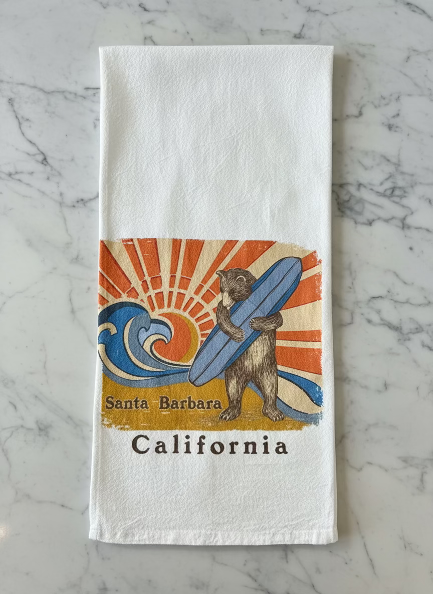 Sun n' Surf Santa Barbara Tea Towel