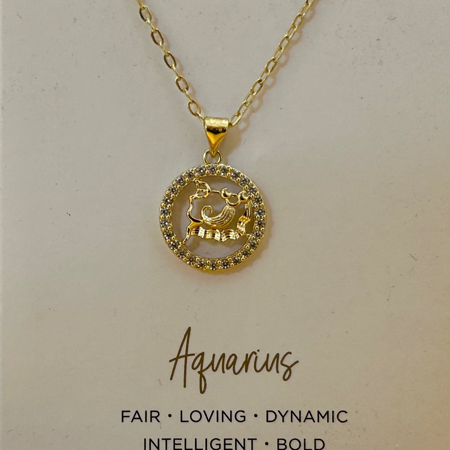 Zodiac w/Crystals Charm Necklace, view 6