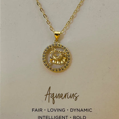 Zodiac w/Crystals Charm Necklace, view 6