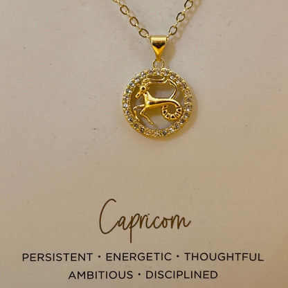 Zodiac w/Crystals Charm Necklace, view 8