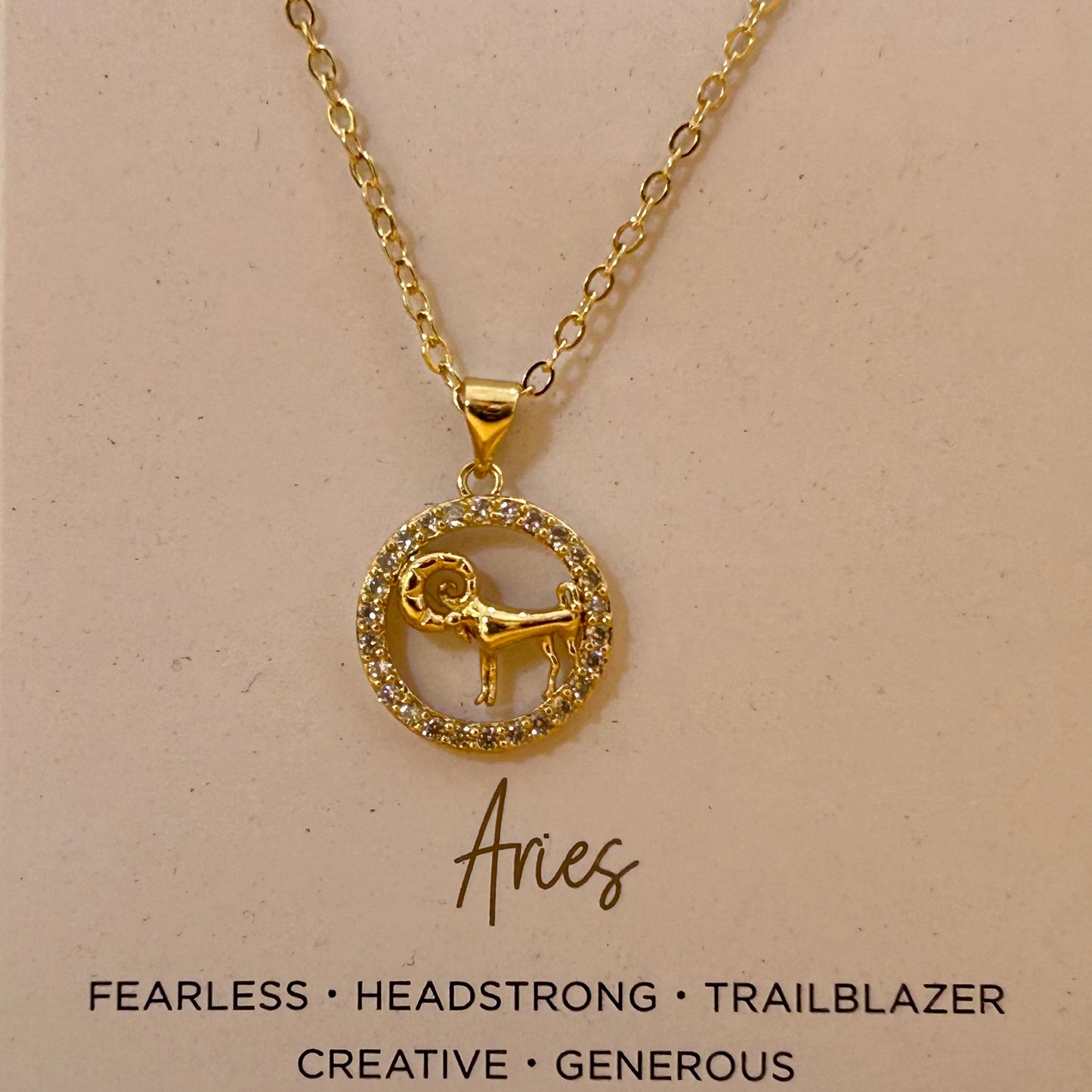 Zodiac w/Crystals Charm Necklace, view 5