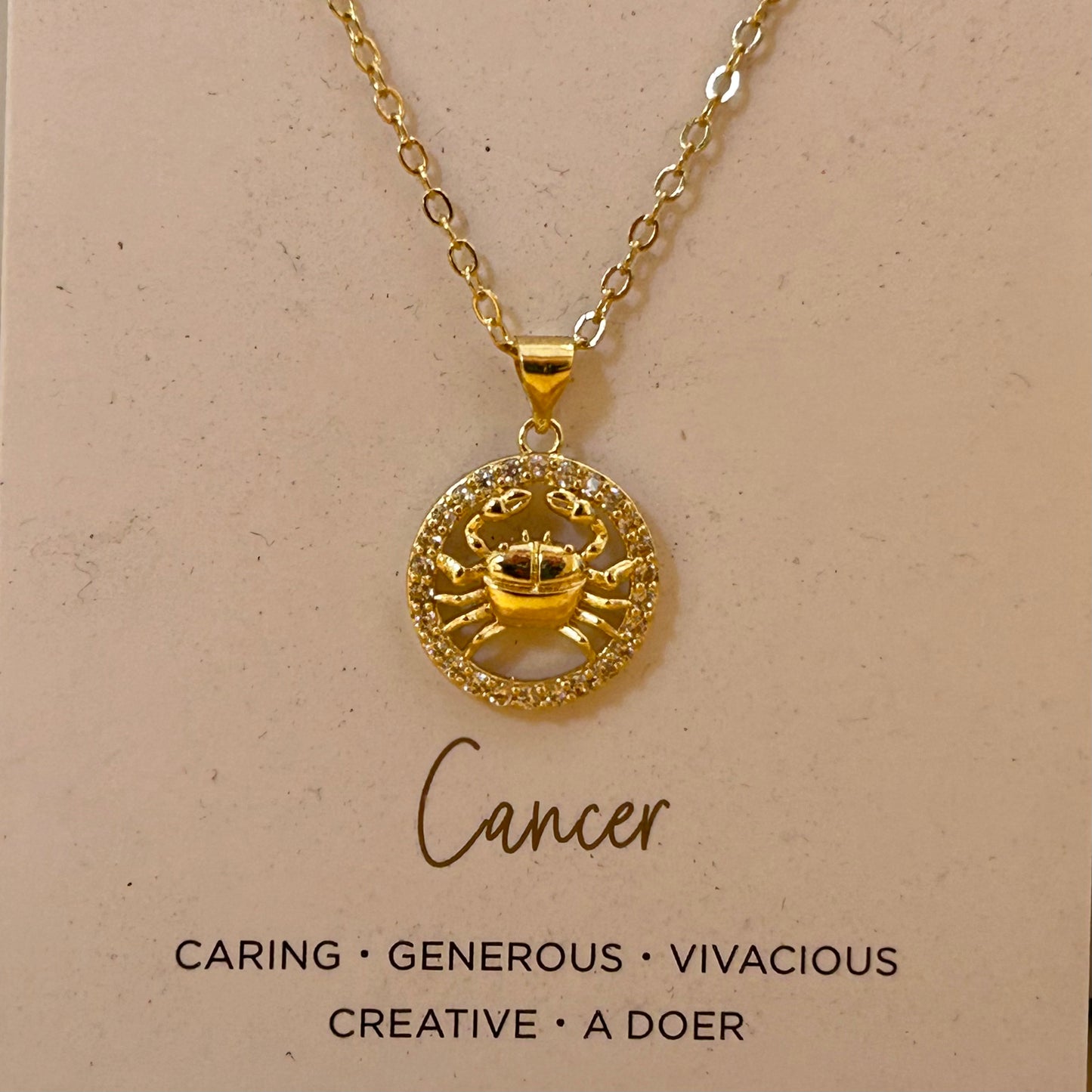 Zodiac w/Crystals Charm Necklace, view 7