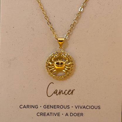 Zodiac w/Crystals Charm Necklace, view 7