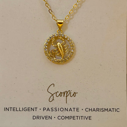 Zodiac w/Crystals Charm Necklace, view 12