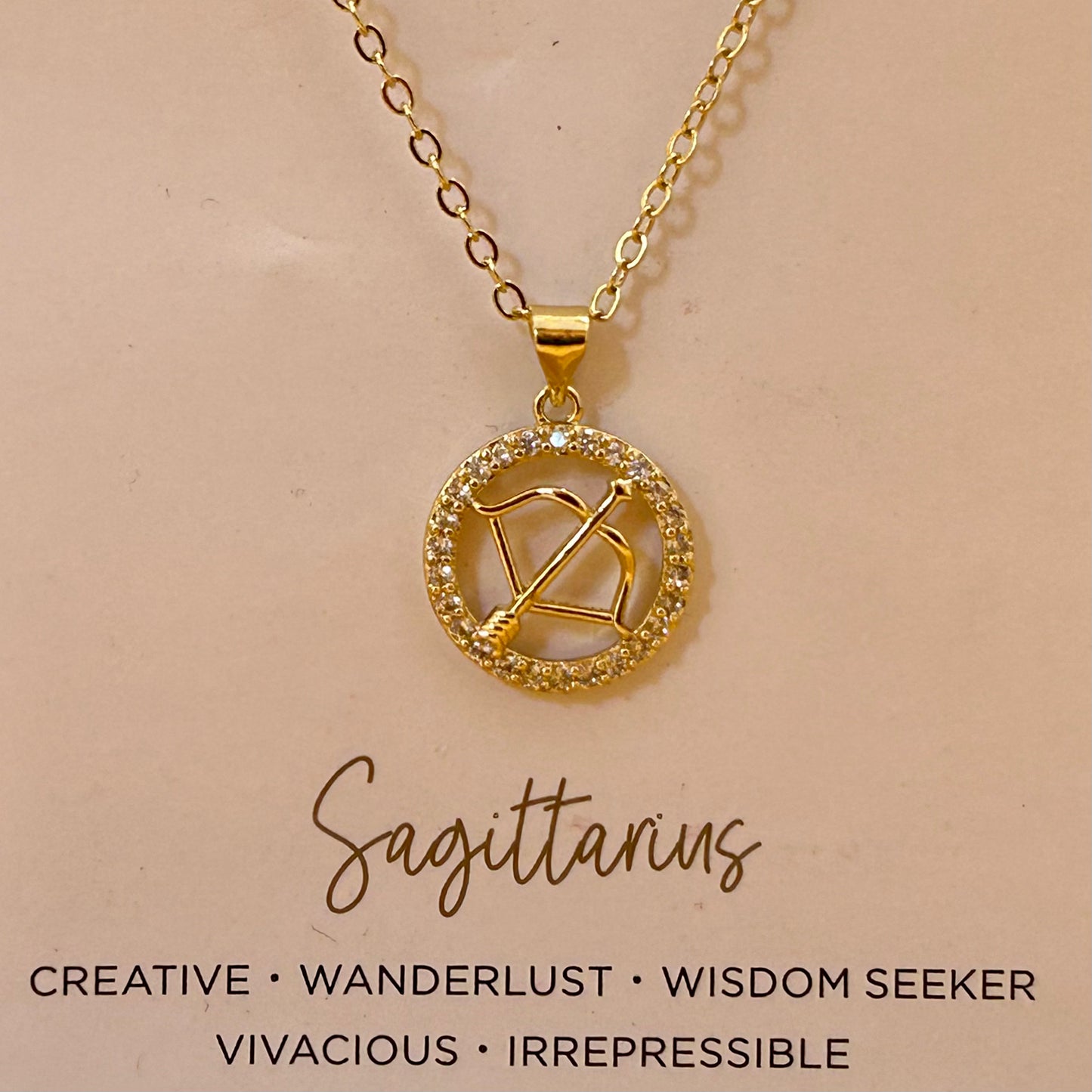 Zodiac w/Crystals Charm Necklace, view 11