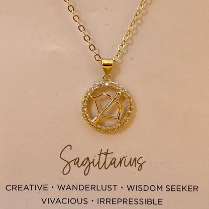 Zodiac w/Crystals Charm Necklace, view 11