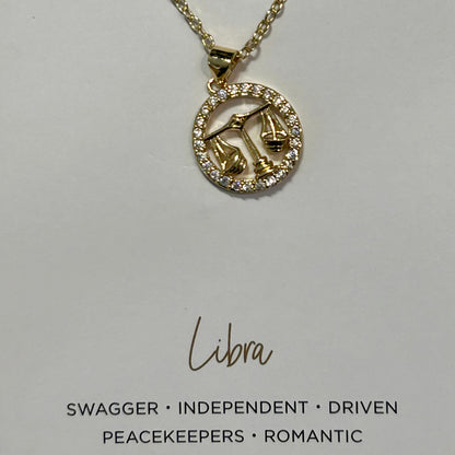 Zodiac w/Crystals Charm Necklace, view 15