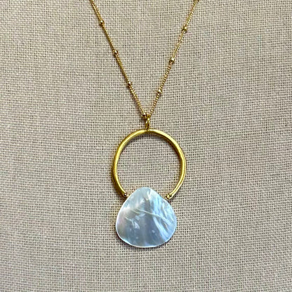 Circle w/ Mother Of Pearl Necklace, view 2