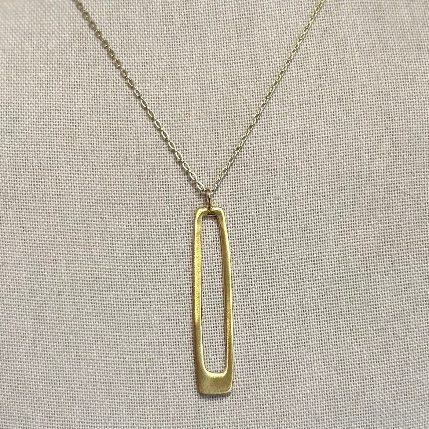 Long Rectangle Necklace, view 2