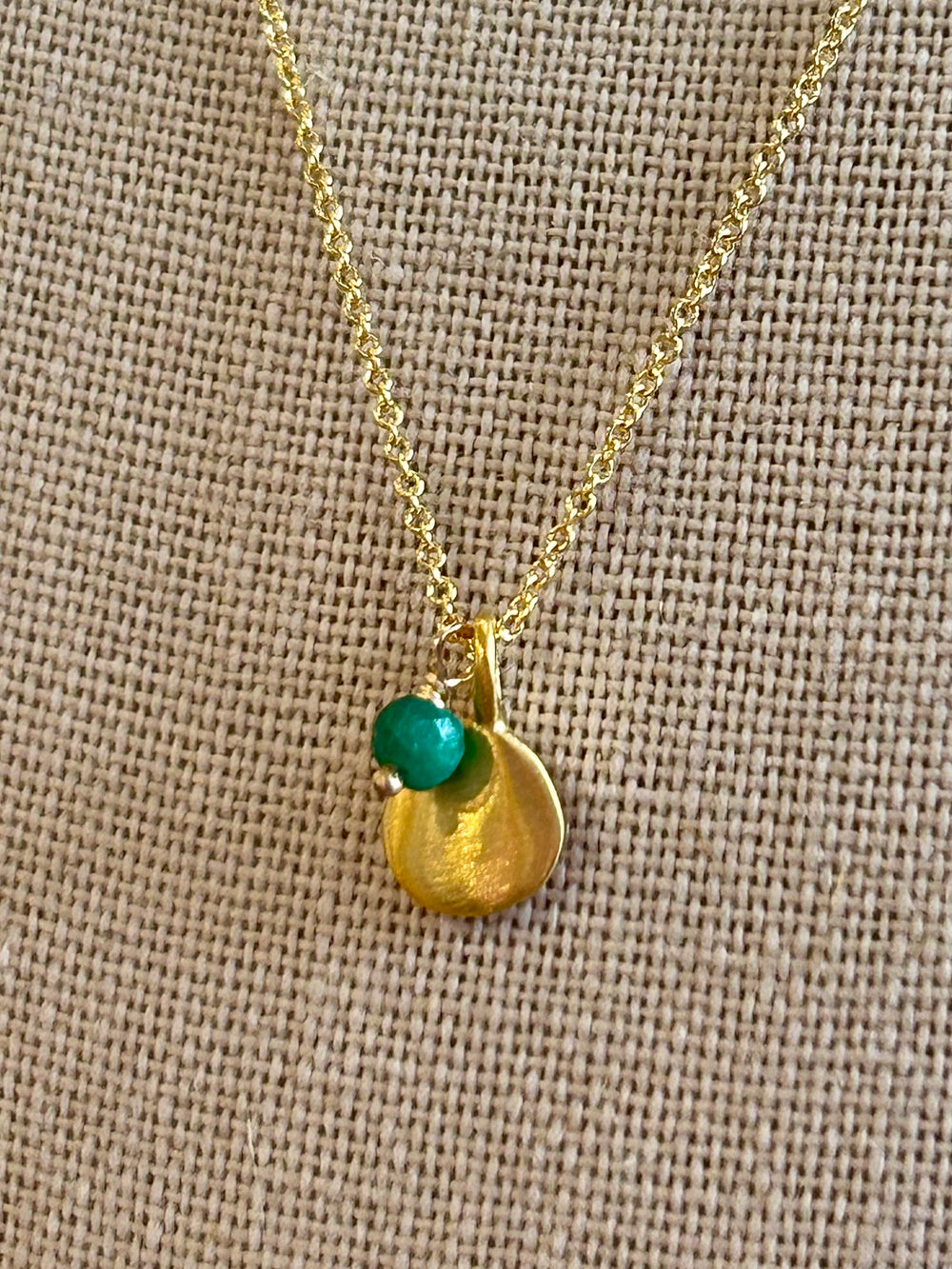 Small Tab w/ Little Emerald Necklace