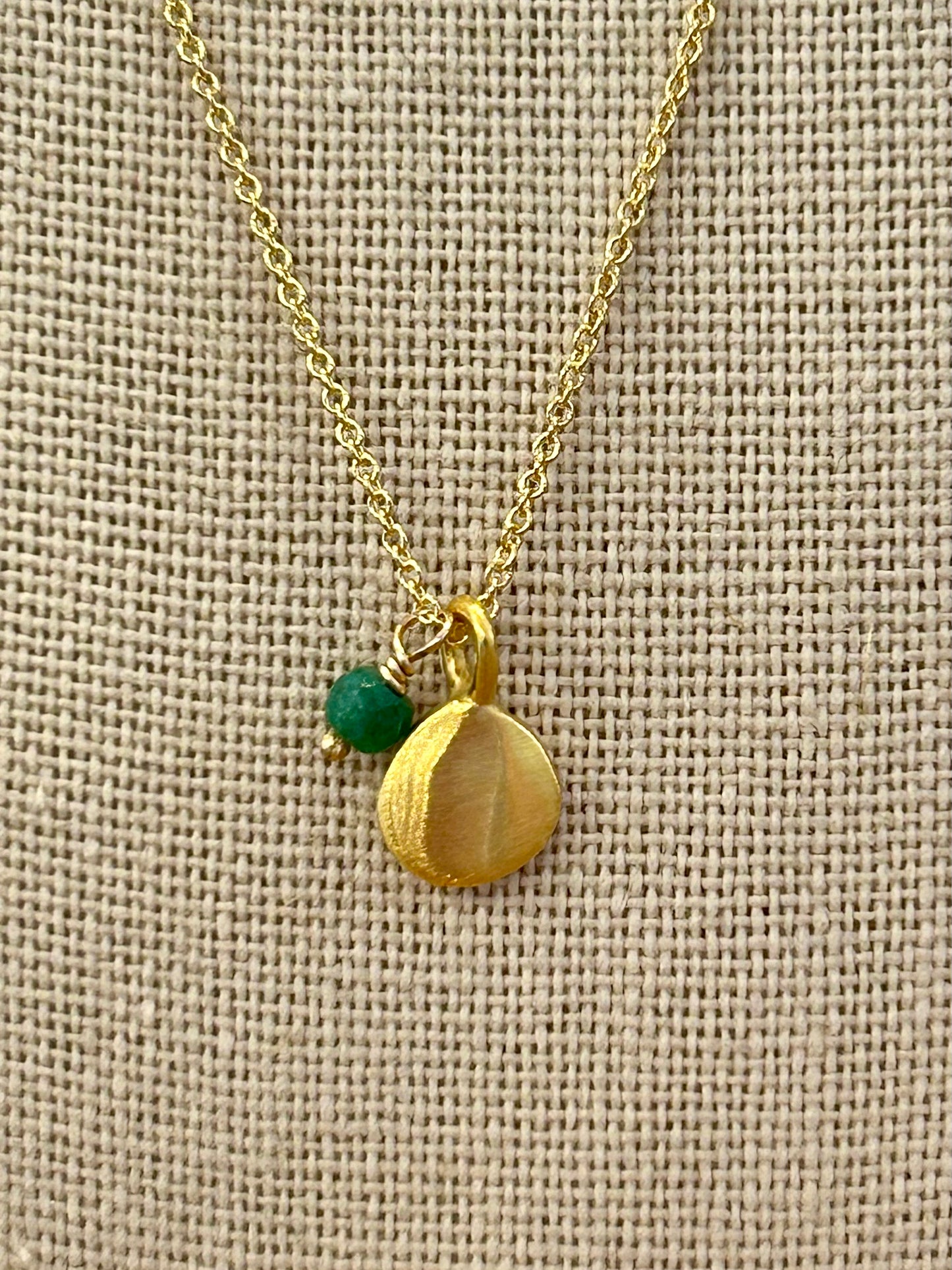 Small Tab w/ Little Emerald Necklace, view 2