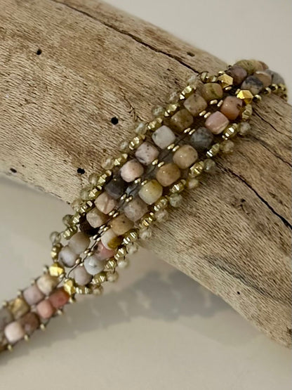 Pink Opal & Zircon Bracelet