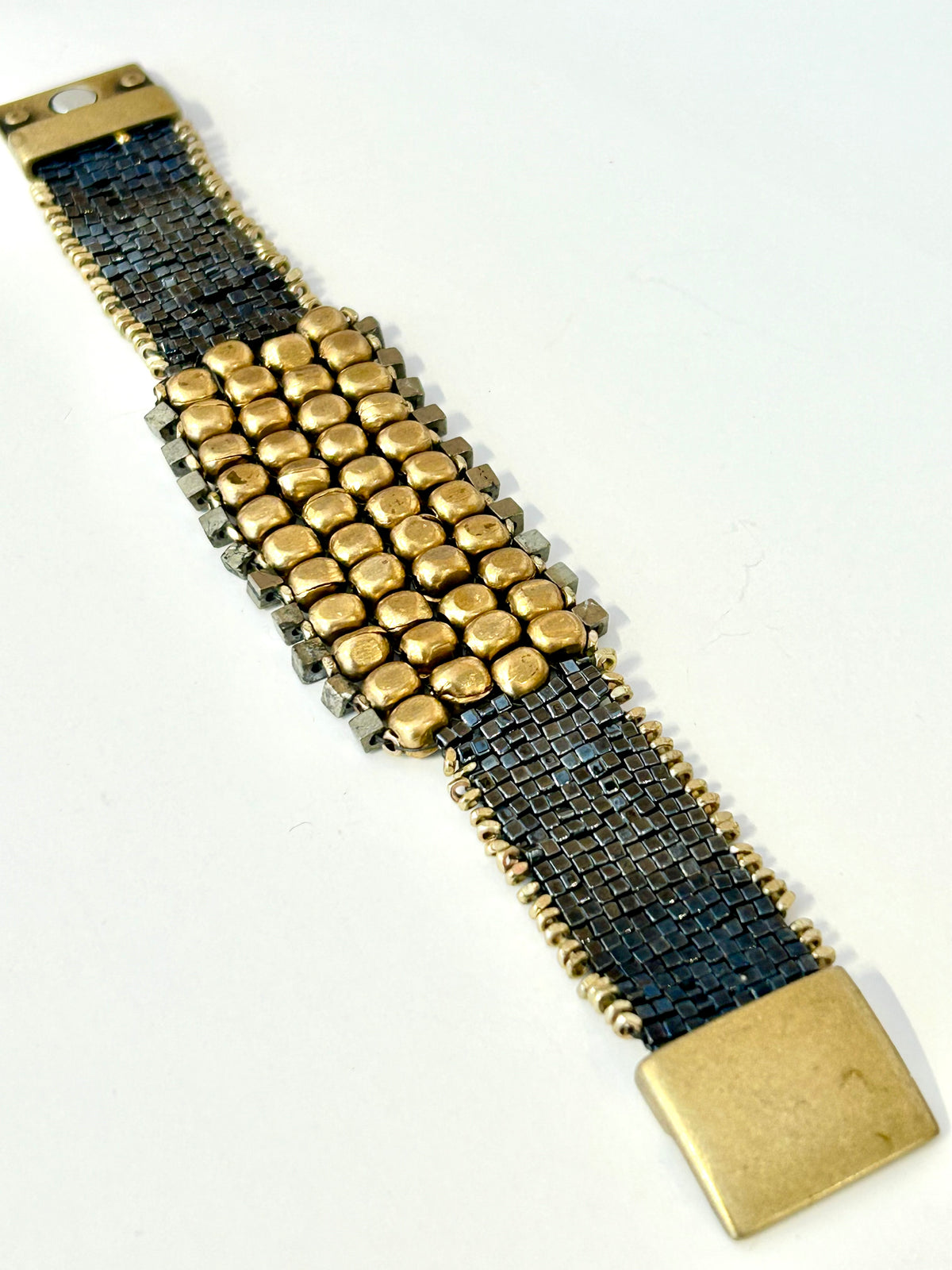 Large Bronze & Pyrite Bracelet, view 3