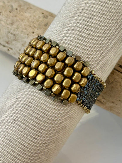 Large Bronze & Pyrite Bracelet, view 4