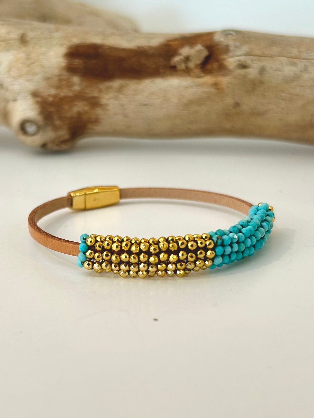 Pyrite & Turquoise Bracelet, view 3
