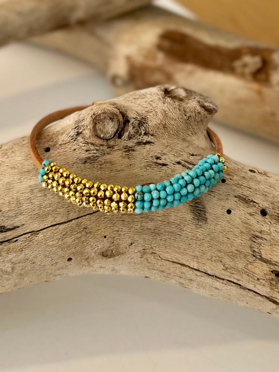 Pyrite & Turquoise Bracelet, view 4