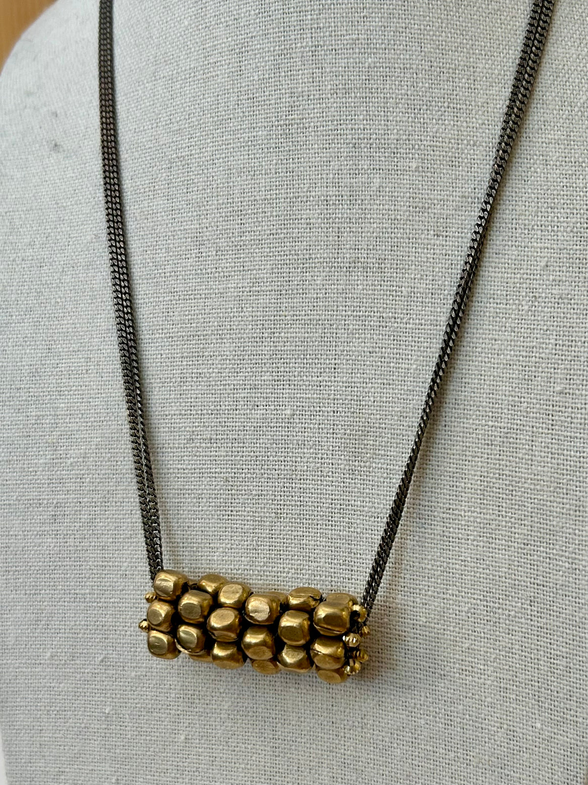 Bronze Cubes Necklace, view 2