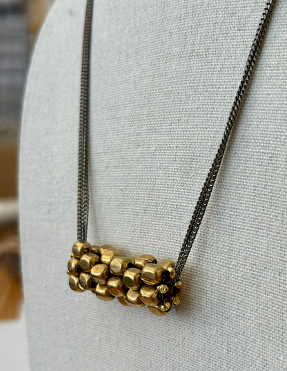 Bronze Cubes Necklace, view 3