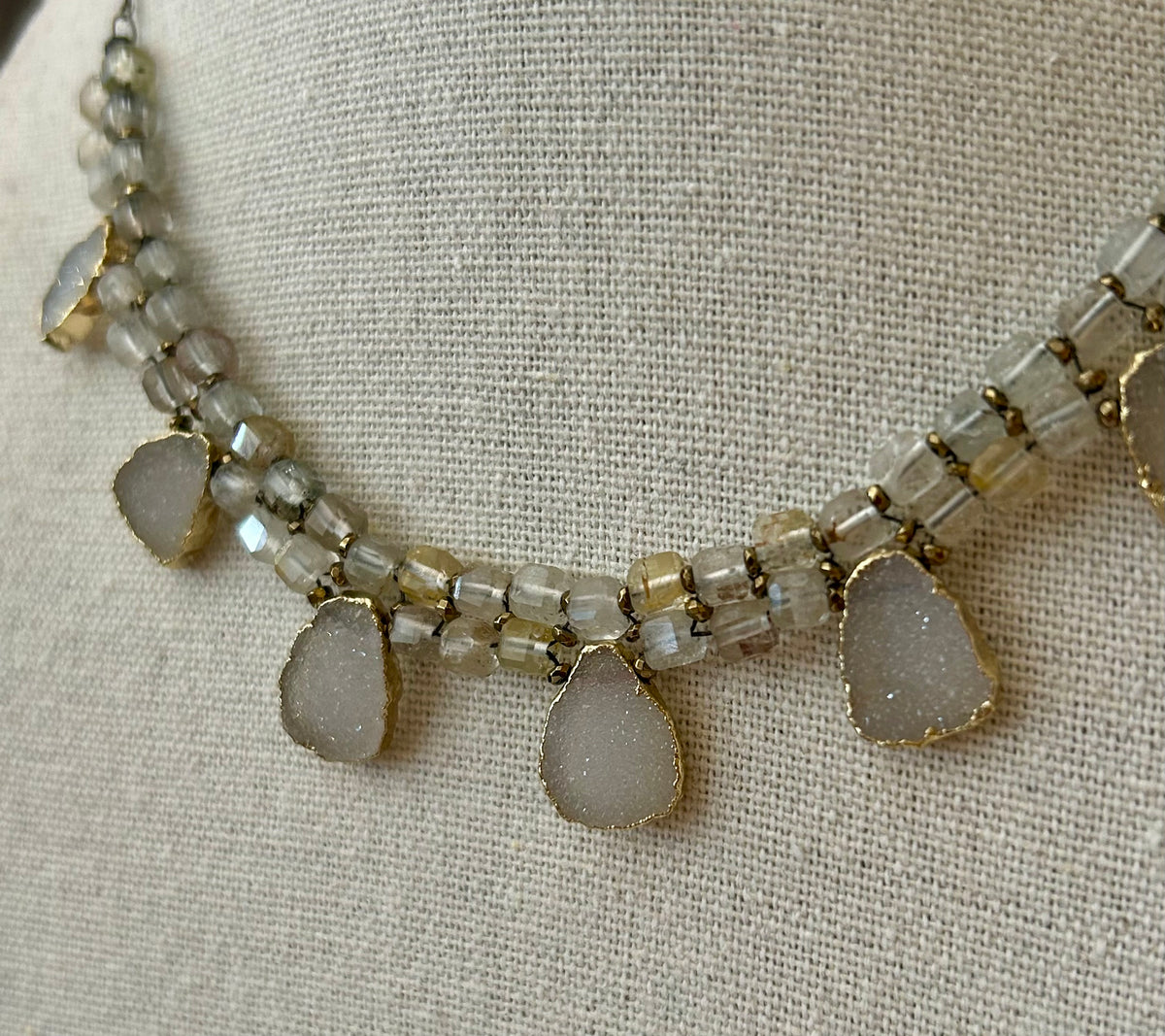 Topaz & Druzy Necklace, view 2